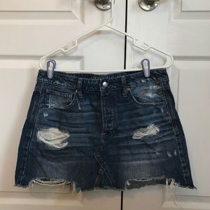 AEO Ripped Denim Skirt